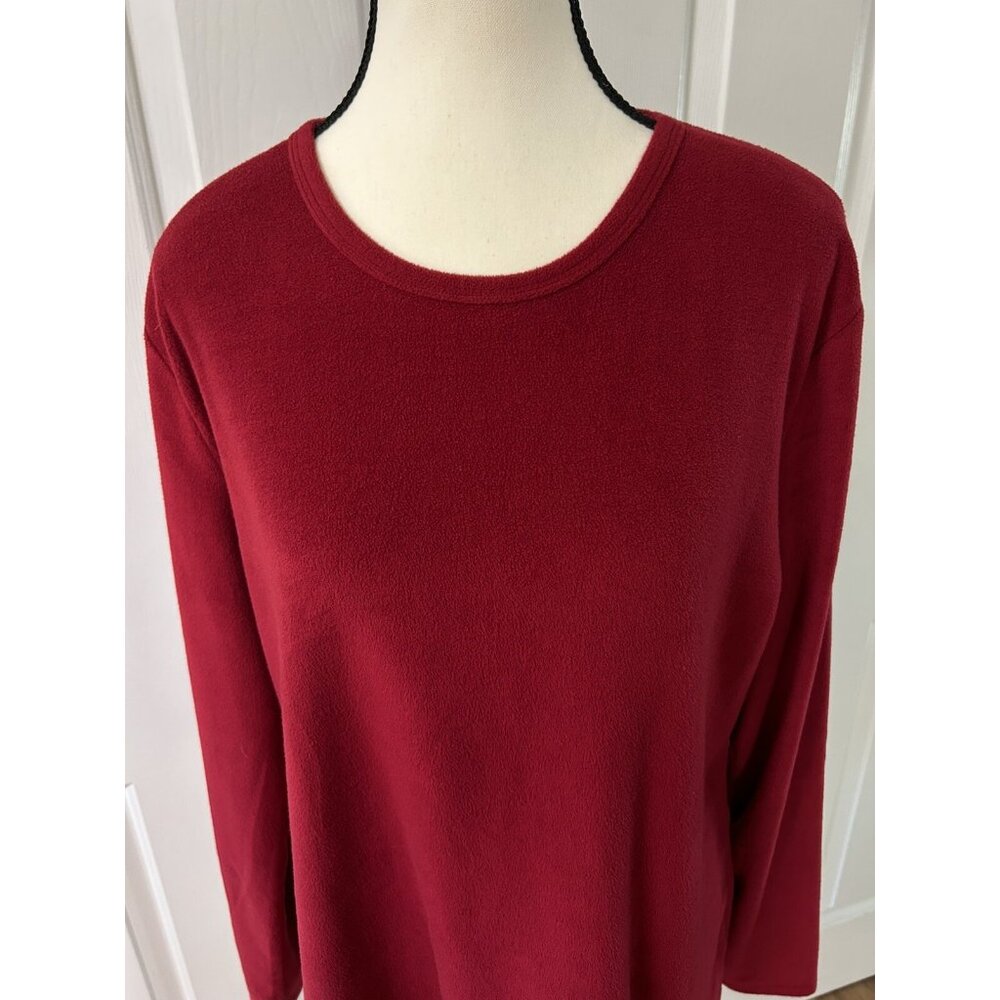 Liz Claiborne Women’s XL Fleece Dark Red Soft Warm Valentine’s Day Top B42